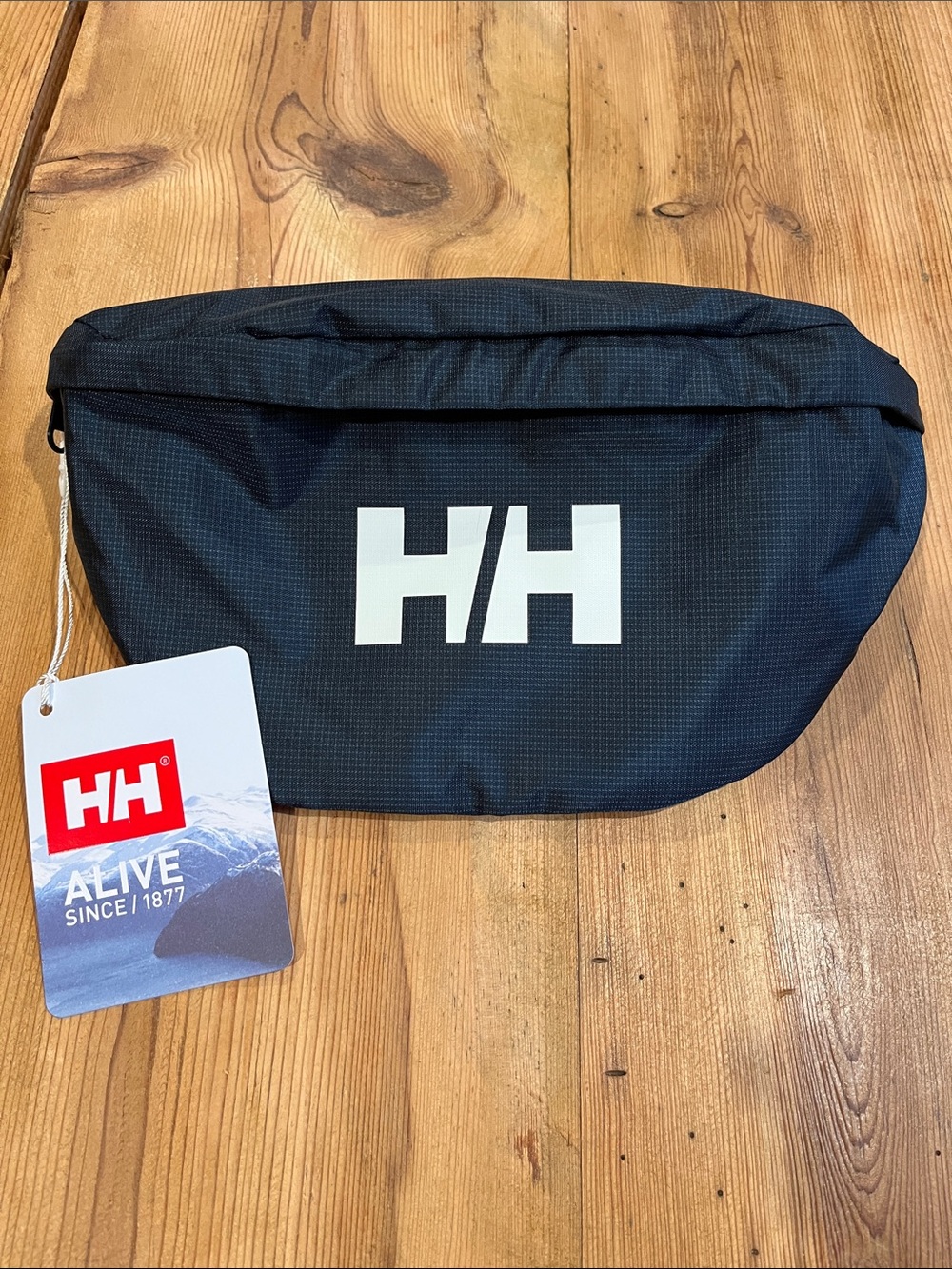 New! HELLY HANSEN Navy Blue Logo Waist Bag Fanny Pack Zipper